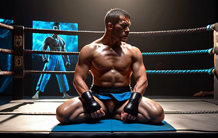 **Prompt for Visualization:**
"A male martial artist, early 30s, sitting calmly with eyes closed in a dimly lit, focused stance. Above and around his head, a vibrant, multi-sensory holographic projection of a full combat scenario unfolds. This includes detailed visuals of punches connecting, evasive maneuvers, the texture of the mat, sweat on his brow, and a clear vision of triumph. The projection should feel dynamic and vivid, as if he's living the fight mentally. Cinematic lighting, realistic style."