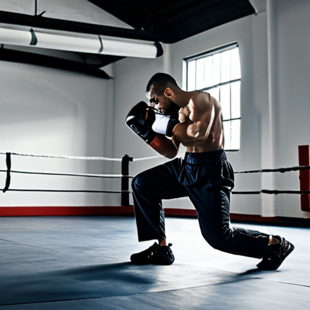 격투기 훈련 로그 기록법 - Striking Training**

"A fully clothed MMA fighter practicing striking techniques in a gym, wearing g...