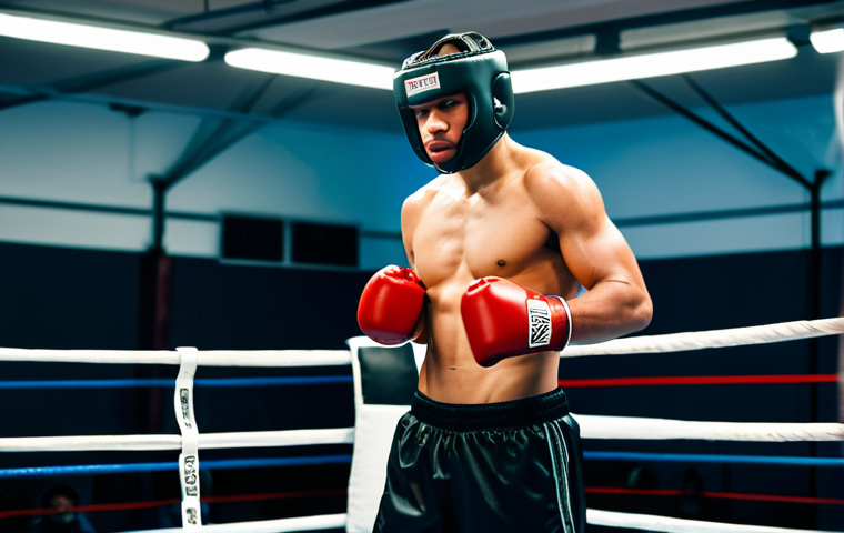 격투기 헬멧 종류 및 비교 - **

"A professional boxer, fully clothed in training gear, wearing an open-face boxing headgear in a...