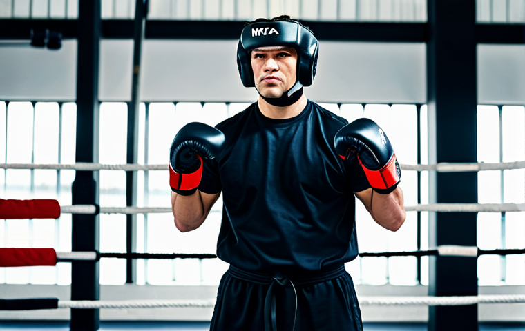 격투기 헬멧 종류 및 비교 - **

"A fully clothed athlete wearing a closed-face leather boxing headgear, corded for a secure fit,...